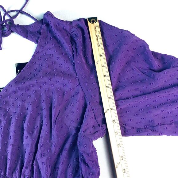 New Torrid Purple Clip Dot Chiffon Midi Dress Women's 2X /18-20 Plus Whimsygoth - Picture 11 of 15
